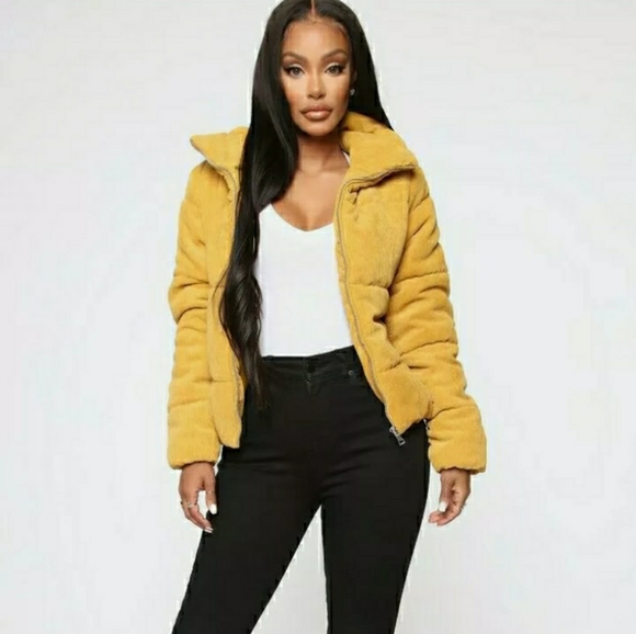 Fashion Nova Jackets & Blazers - Fashion nova jaiden corduroy puff jacket size s